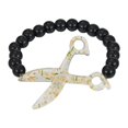 thumbnail image 2 of Scissors Bracelet Black Pearl Hand Beaded Bracelet, 2 of 5
