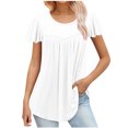 thumbnail image 1 of fheaev Hauts d'Été pour Femmes 2025 Vacances Mode pour Femmes T-shirt Imprimé Blouse à Manches 3/4 Col Rond Décontracté, 1 of 6