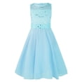thumbnail image 1 of YONGHS Robe en Mousseline à Fleurs et Dentelle pour Grandes Filles, Formelle, Banquet, Concours, Mariage, Fête, Robe de Bal, Bleu Pâle 8, 1 of 6