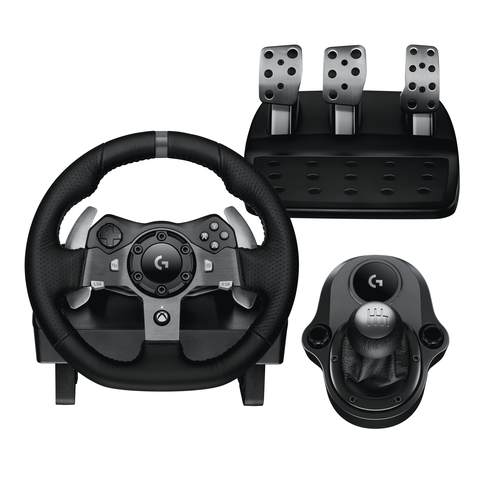 Ensemble Logitech G920 SE Racing: volant de course et pédalier G920 Driving Force, retour de force + levier de vitesse Driving Force - pour Xbox X|S, Xbox One, PC, Mac - Noir