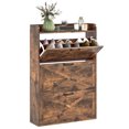 thumbnail image 1 of HOMCOM Narrow Shoe Cabinet Farmhouse Shoe Storage Cabinet Rustic Brown, 1 of 10