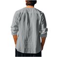 thumbnail image 4 of zbxnLI Mens Linen Shirts Drawstring V Neck Long Sleeve Shirt Lightweight Spring Fall Long Sleeve T-Shirts, 4 of 8