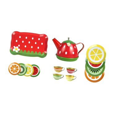 Yinanstore Ensemble de Thé pour Enfants Ensemble de Jeu de Thé de l'Après-midi Éducatif Interaction Parent-Enfant Ensemble de Fête de Thé Jeu d'Imitation Jouet pour Enfants Cadeau d'Anniversaire Rouge