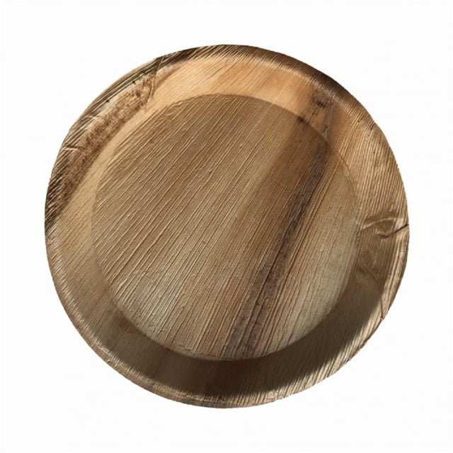 Deep Round Pie Plate|Bio Mart Areca Palm Leaf Platter|Natural, Eco-friendly, Heavy Duty, Re-usable, Backyard Compostable Biodegradable, Disposable supply|Theme Party, Wedding|Pack of 10, 50 or 100