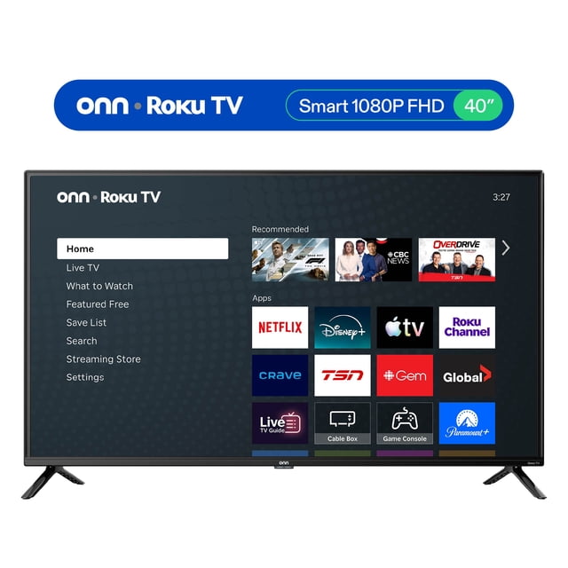 onn 40” 1080P FHD Smart Roku TV