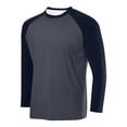thumbnail image 2 of BiZtdJrK Sun Protection Shirts for Men Fashion Color Block Long Sleeve Workout Tops Rash Guard Quick Dry Hiking Fishing Shirt, Dark Gray, S, 2 of 3