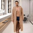 thumbnail image 2 of Men's Bathrobe with Hood, Soft Long Towel Robe for Men - Super Absorbent Quick Dry yet Warm, 2 of 6