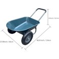 thumbnail image 3 of EastVita Chariot de Brouette de Jardin - Utilitaire Robuste avec Deux Roues - Support Intégré pour Cour - Jardin - Vert Armée, 3 of 6