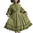 thumbnail image 2 of TIMIFIS Renaissance Robe Femme Robe à Manches Longues Ample à Col Montant en Dentelle à Manches Lanterne Mignonne Petite Robe Costumes d'Halloween pour Femme, 2 of 5