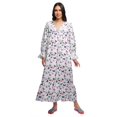 thumbnail image 1 of Moomaya Printed Nightdress For Ladies Cotton Ruffled Border Nursing Nightwear, 1 of 5