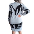 thumbnail image 4 of CEHVOM Women Casual Loose Geometric Patterns Sweater Knit Dress, 4 of 6