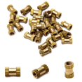 thumbnail image 1 of Wekity M2.5x6mm Female Thread Knurled Nuts,Hx3.8mm OD Brass Threaded Insert Embedment Nuts Hydraulic Welded Joint Injection Molding Assortment Kit for 3D Printing Injection Molding 30PCS-0621, 1 of 5