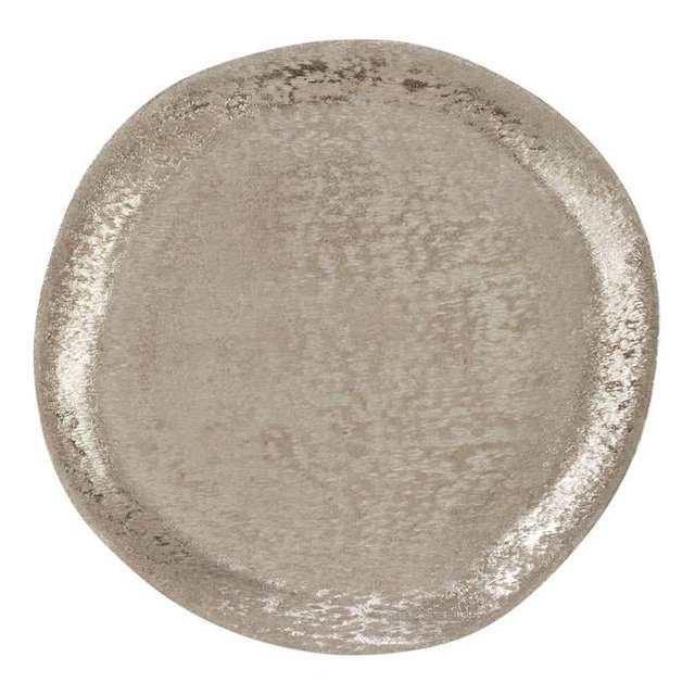 SARO Plaque de Chargeur en Aluminium de 13 Po avec Design Brossé Argent - Ensemble de 4