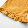 thumbnail image 4 of LLYWEY Toddler Girls Ruffle Tops, Baby Girl Linen Ruffles Hem Sleeveless T-Shirts, Kids Solid Color Keyhole Back Summer Round Neck Sleeveless Loose Casual Blouses Shirts, Style-T-12, Yellow, 4T, 4 of 9