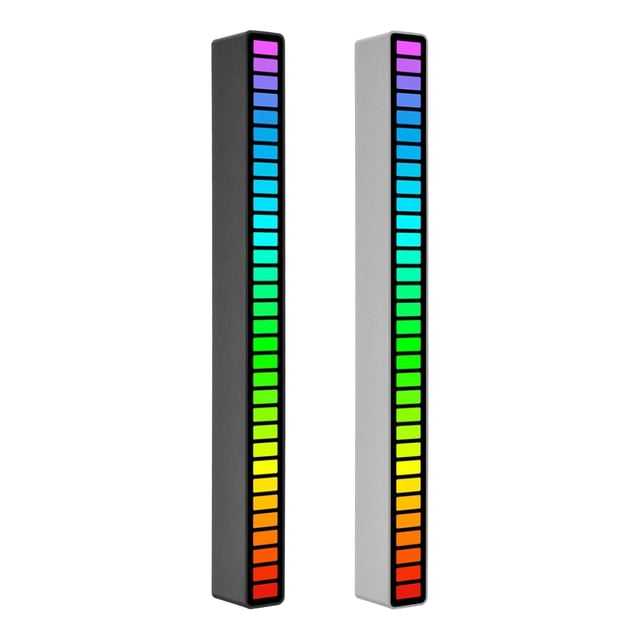 Lumières Rythmiques à Contrôle Sonore RVB 32 DEL 18 Couleurs Mode Spectre Audio 5 Niveaux de