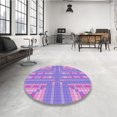 thumbnail image 4 of Ahgly Tapis d'Intérieur Lavable en Machine Carré Transitionnel Lilas Violet Vif, 3 Pieds Carré, 4 of 7