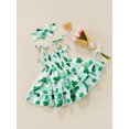 thumbnail image 3 of Xingqing Robe de Saint-Patrick pour Bébé Fille Sans Manches à Bretelles Spaghetti + Bandeau, 3 of 7