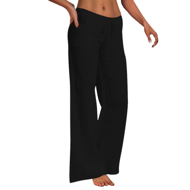Kcodviy Pants Polyester Wide Legged Women's Pajama Pants Plus Size Daily Woman Plus Pant Plus Size Women's Dress Pants Stretchy Pants for Women Harem Dress Pants