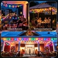 thumbnail image 4 of 100FT RGB Outdoor String Lights, +IC Outside Light Dimmable Shatterproof 30 LED Bulbs, IP67 Waterproof Chasing Effect Lighting DreamColor Patio Strip Lights for Backyard, Balcony, Outdoor Living, 4 of 7