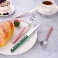 thumbnail image 3 of Xiao Hua Rivet Clamp Handle Kitchen Stainless Steel Silverware Tableware Flatware Cutlery Steak Knife Western Tableware -Beige,4 pieces, 3 of 4