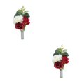 thumbnail image 4 of mmirethe 5 Pcs/Ensemble Tenue de Corsage de Poignet Réutilisable pour Tout Événement Spécial Boutonnière de Bal Sans Odeur Rouge Artificiel 2Ensemble, 4 of 6