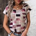 thumbnail image 4 of Liquidation d'Été! PEZHADA Femmes Tops, Sortie Tops for Femmes, Grande Taille Tops for Femmes, T-Shirt Ample à Manches Courtes Imprimé Col Rond Kaki TTG, 4 of 5