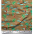 thumbnail image 1 of Soimoi Polyester Crepe Fabric Palm Tree & Sailboat Beach Print Fabric by The Yard 52 Inch Wide, 1 of 3