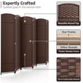 thumbnail image 2 of Sorbus 6 Panel Room Divider Tall Privacy Partition Screen Extra Wide Double Hinged Mesh Hand-Woven Folding Wall Divider - 6ft, 2 of 6