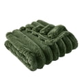 thumbnail image 2 of Better Homes & Gardens Green Channel Faux Fur Oversized Throw, 50" x 72", 2 of 5