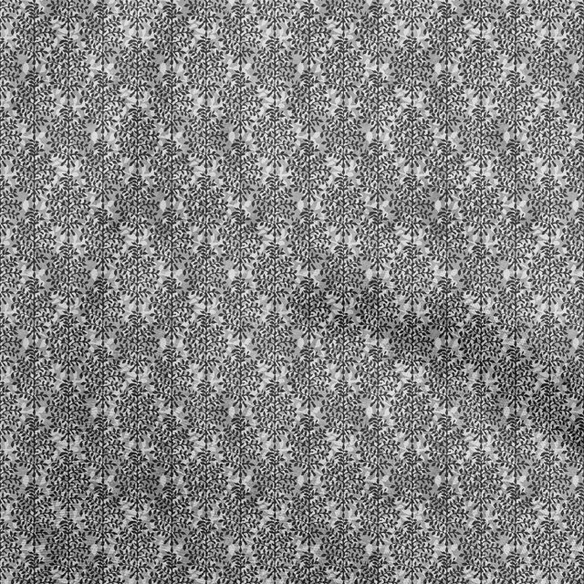 oneOone Polyester Lycra Gray Fabric Asian Dabu Print Craft Projects Decor Fabric Printed By The Yard 56 Inch Wide