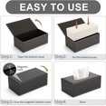 thumbnail image 4 of Tissue Box Cover Leather Retro Rectangular Multifunctional Napkin Holder, Modern Facial Tissue Pumping Paper Dispenser,black, 4 of 5
