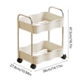 thumbnail image 4 of Feltree 2-Tier Rolling Storage Cart with Armrests and Wheels, Multi-Purpose Kitchen Bathroom Living Room Organizer, Sturdy Plastic Utility Cart for Easy Mobility and Storage, 4 of 8