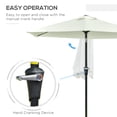 thumbnail image 4 of Outsunny Patio Sun Umbrella, Outdoor Parasol with 6 Ribs, Cream White, 4 of 10