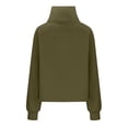 thumbnail image 5 of Womens Half Zip Hoodies Plus Size Fleece Sweatshirt Thumb Hole Cropped Pullover Fall Winter Tops, 5 of 5