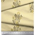 thumbnail image 2 of Soimoi Poly Georgette Fabric Leaves & Floral Block Fabric Prints by Yard 42 Inch Wide, 2 of 3