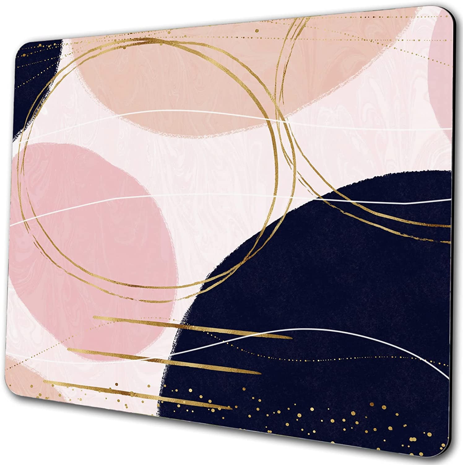 Modern Simple Designs Mouse Pad Pink Blue Gold Gaming Mousepad Non Slip Rubber Square Small Mouse Pads for Wireless Mouse Laptop Computer Mouse Mat Women Girly Office Desk Decor Accessories