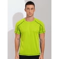 thumbnail image 3 of Raenseen Men's Rash Guard Swim Shirts Short Sleeve UPF 50+ Swimming Top Gym Workout Muscle Tee Tops Fluorescent Green 3XL, 3 of 7