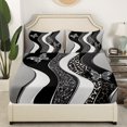 thumbnail image 3 of Erosebridal Grey Stripes Full Sheet Sets, Chic Butterfly Bedding Full Size, 4pcs, 3 of 7