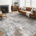 thumbnail image 1 of 5x7 Area Rugs Washable Rug: Living Room Large Abstract Modern Soft Stain Resistant Indoor Floor Non Slip Accent Carpet for Bedroom Nursery Playroom Dining Room Office Dorm Home- Gray Rust, 1 of 8