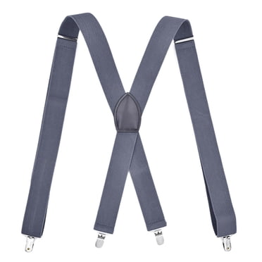 DPTALR Mens Suspenders X-Back 3.5cm Wide Adjustable Solid Straight Clip Suspenders