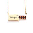 thumbnail image 1 of Gingerbread Cookie Men mas Letter Envelope Necklace Pendant Jewelry, 1 of 3