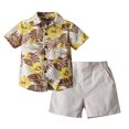 thumbnail image 1 of Boys Casual Short Sleeve Round-Neck Printing Shirts+Short Pants Two-piece Set, 1 of 9