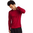 thumbnail image 1 of Hanes T-Shirt Sport FreshIQ Cool DRI Manches Longues Lot de 2, S, Rouge Profond, 1 of 4