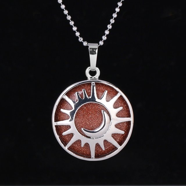 Pendentif Perles Plates Cristal Cristal Argent Couleur Collier Femmes Hommes