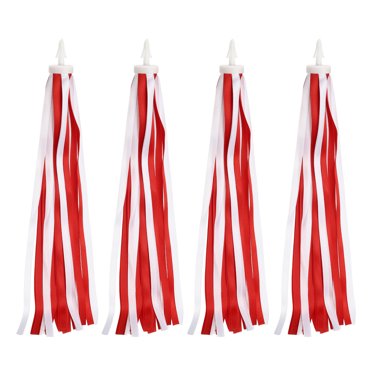 Uxcell Bike Streamers, Colorful Scooter Handlebar Tassels Grips Ribbon Accessories Decorations for Tricycle Handles Red White