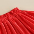 thumbnail image 3 of Girl Mini Skirt Solid Color Faux Leather Pleated Skirt, 3 of 5