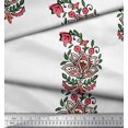 thumbnail image 3 of Soimoi Modal Satin Fabric Leaves & Floral Block Print Sewing Fabric Yard 42 Inch Wide, 3 of 3