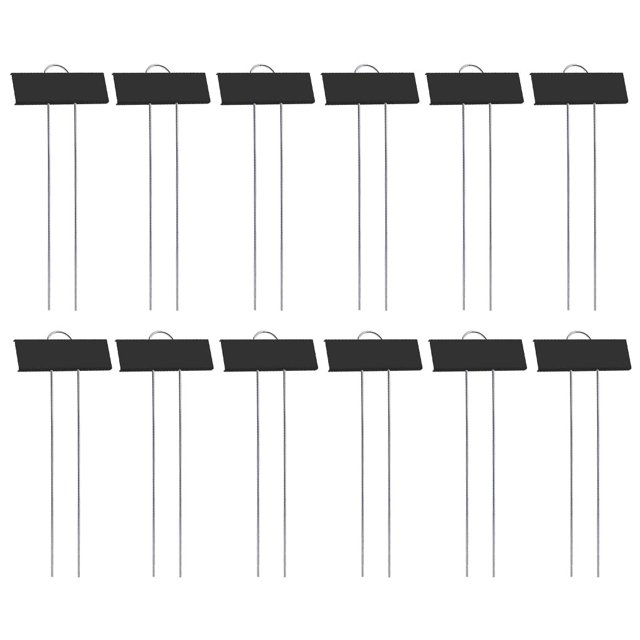Maytalsory 12piece Convenient Plant Labels For Easy Identification Made With Durable Metal Metal Plant Label Garden Markers black 1Set