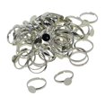 thumbnail image 2 of 100pcs Réglable en Laiton 8mm Blanc Blanc Blanc Rond Bague de base Sertie de Lunette Vierge Bague de base Trouver Argent, 2 of 9