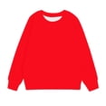 thumbnail image 4 of RXIRUCGD Chandail en Molleton Décontracté pour Petites et Grandes Filles, Couleur Unie, Col Rond, Manches Longues, Tunique Ajustée, Pulls Mode Automne, Chandail en Molleton Rouge pour Filles Taille 1-2 Ans, 4 of 7